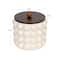 Hello Honey® White Raised Dots Stoneware Canister with Acacia Wood Lid